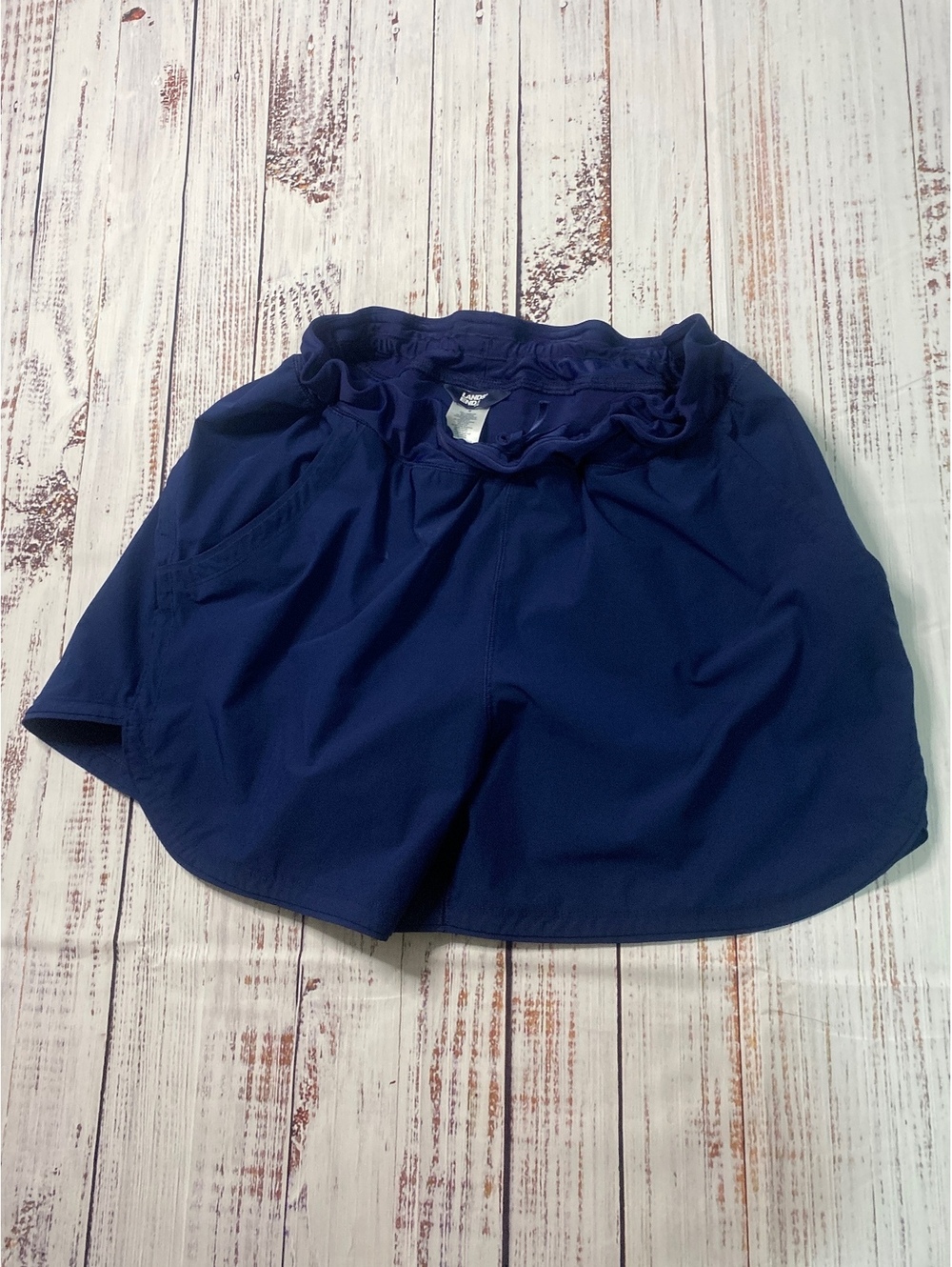 Lands’ End Women’s Navy Blue Athletic Short Pull-On Elastic Waist Casual Golf